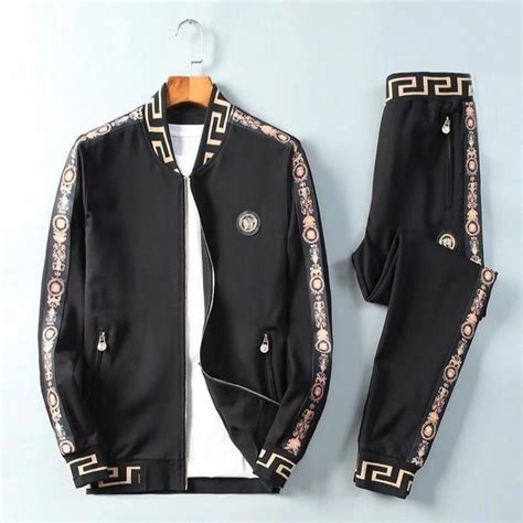 versace black outfit men|versace tracksuit men's sale.